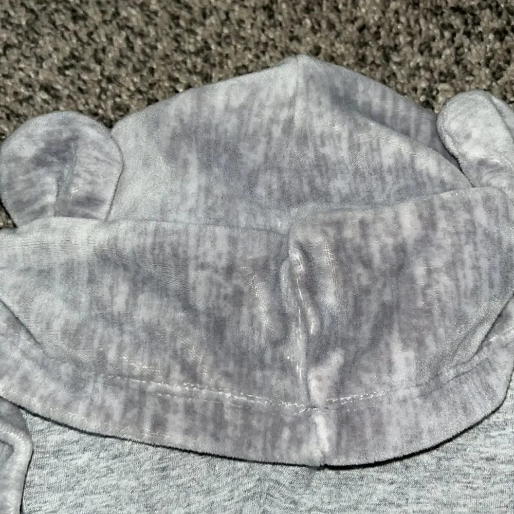 Gymboree - Baby Hoodie - Gray Velour with Teddy bear Ears - 6-12 Months